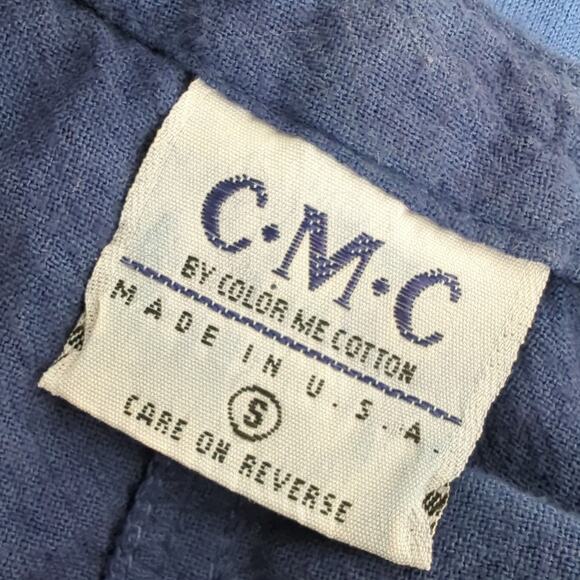 Color Me Cotton CMC Womens Dress Blue Tie Dye Floral Small Lagenlook Watercolor - Picture 5 of 7